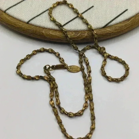 Vintage Miriam Haskell twist rope gold toned chain - Picture 3 of 5